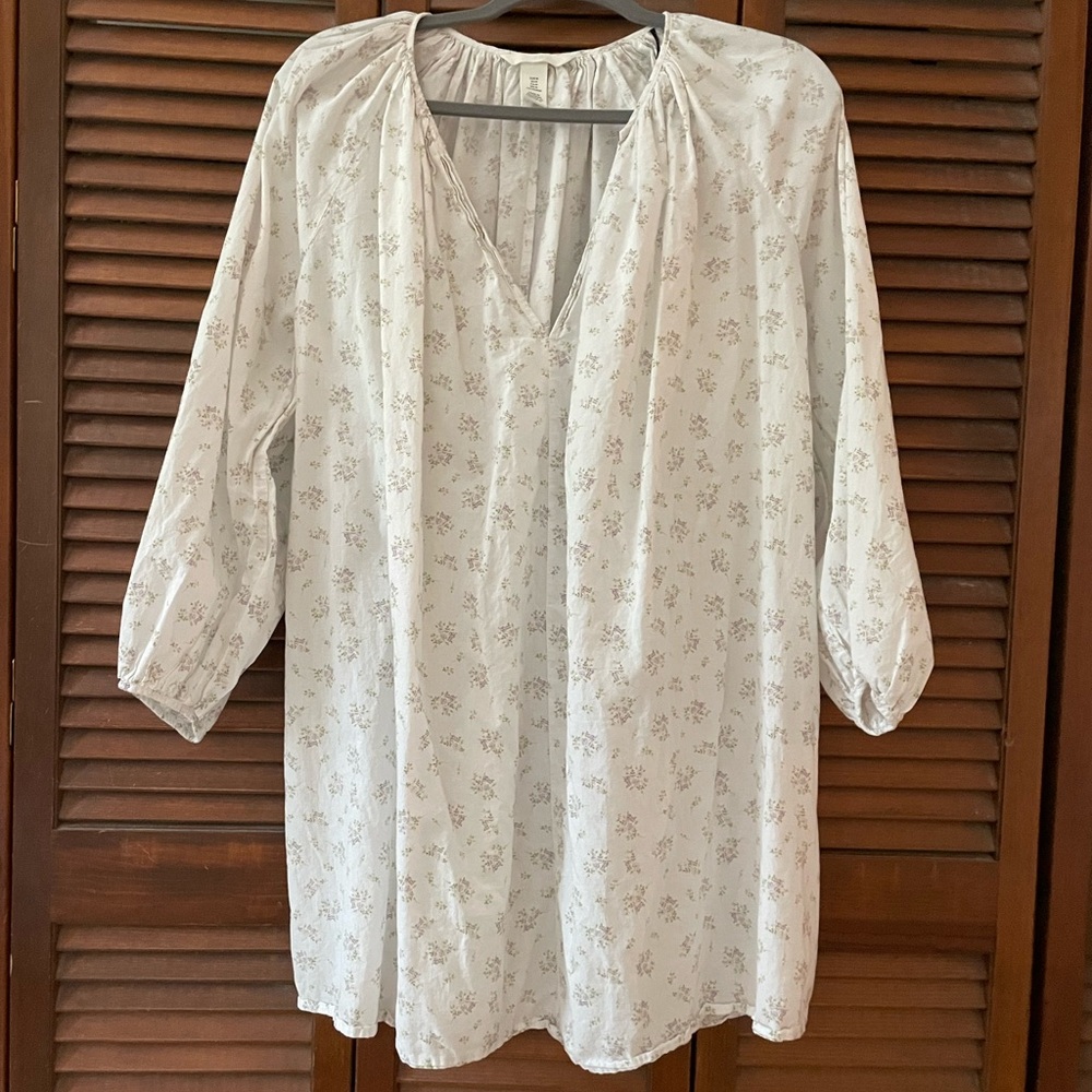 H&M long sleeve cotton floral dress